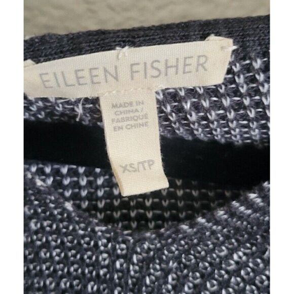 Eileen Fisher Linen Crochet V-neck Hooded Pullover Top Size XS - Picture 2 of 8